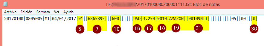 registro del invoice