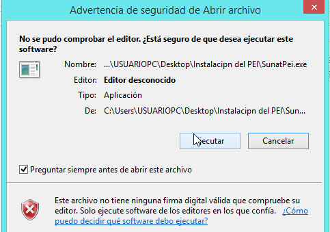 1.Instalación del programa de envío de información - PEI