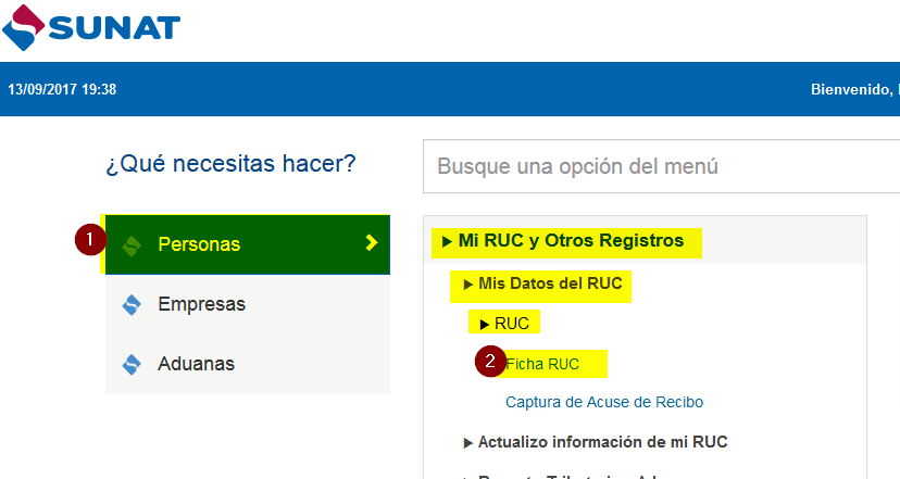 3 reporte certificado de tu Ficha RUC