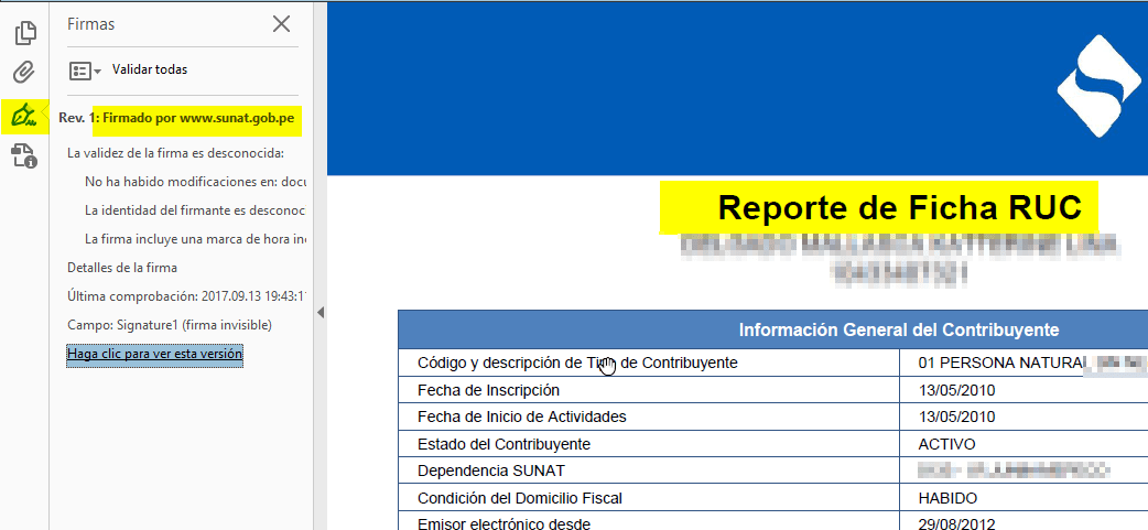 7 reporte certificado de tu Ficha RUC