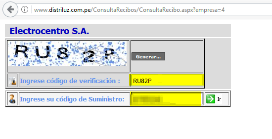 1.PAGO DE RECIBO DE LUZ POR INTERNET