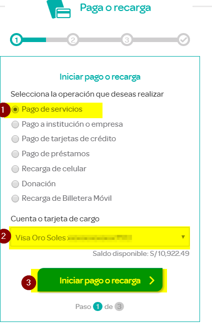 7. PAGO DE RECIBO DE LUZ POR INTERNET